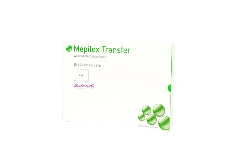 Mepilex ميدبليكس 294899 ضمادة نقل السيليكون الناعم لنقل الإفرازات، بحجم 6" x 8"، كل ضمادة - Image 1